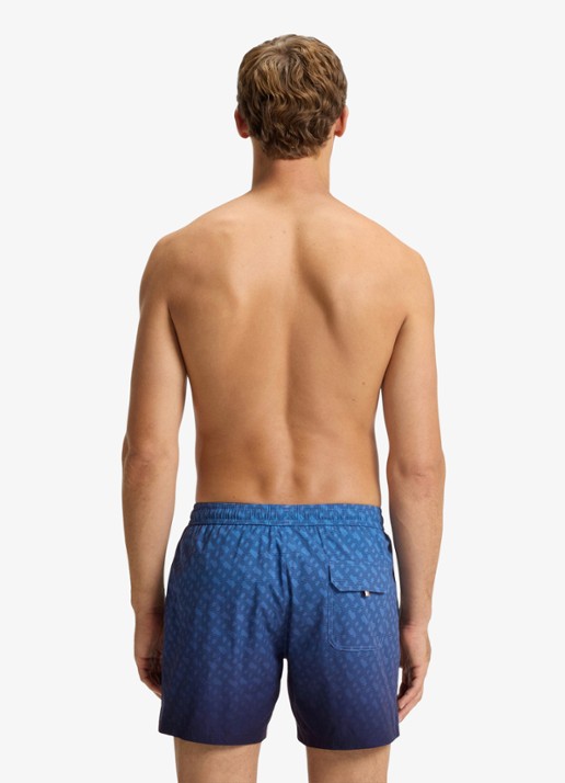 BOSS Vale zwemshorts met logoprint - achterkant donkerblauw