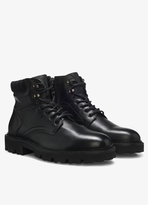 BOSS Veterboot met logo - detail zwart