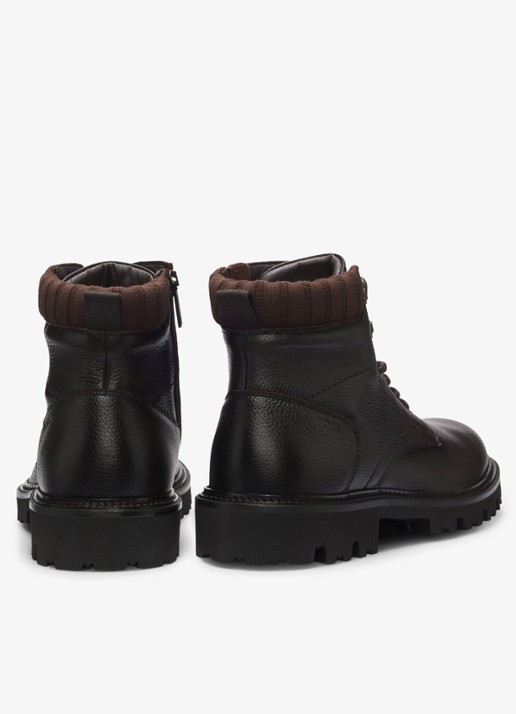 BOSS Veterboot met logo - achterkant dark brown-205 / bruin