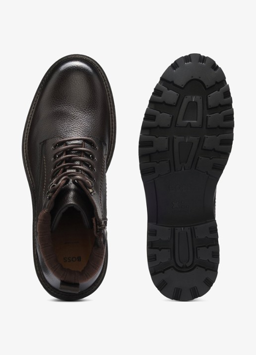 BOSS Veterboot met logo - detail 3 dark brown-205 / bruin