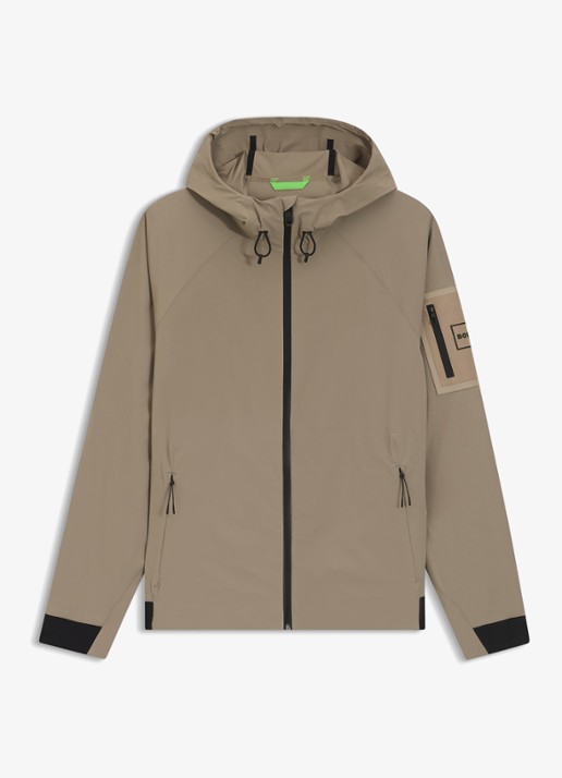 BOSS Waterafstotende jas met capuchon - voorkant 2 light/pastel green-334 / groen