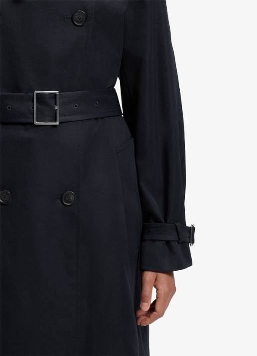 BOSS Waterafstotende trenchcoat met gespriem - detail 3 dark blue-404 / blauw