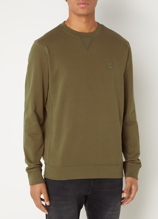 BOSS Westart sweater met logo - detail 4 open green-368 / groen