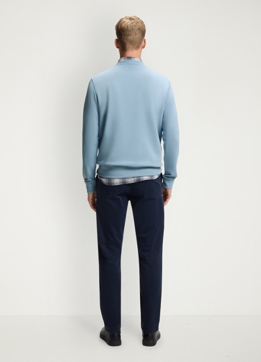 BOSS Westart sweater met logo - achterkant light/pastel blue-451 / lichtblauw