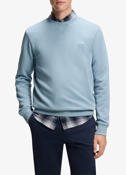 BOSS Westart sweater met logo - detail 4 light/pastel blue-451 / lichtblauw