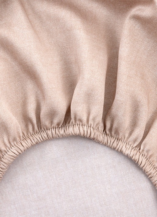BOSS Wild Millet hoeslaken van katoensatijn 120TC, hoekhoogte 35 cm - achterkant beige
