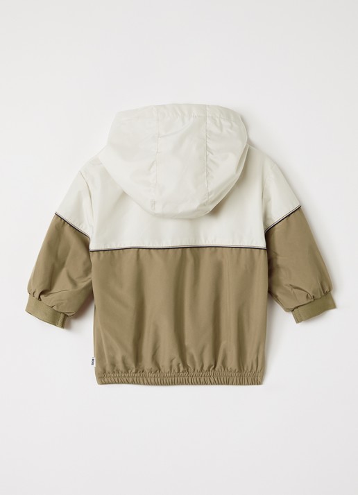 BOSS Windjack met logo - achterkant 3 taupe