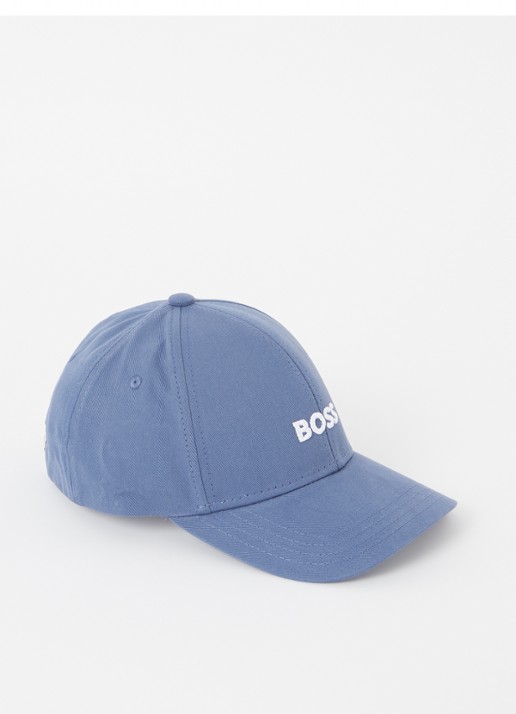 BOSS Zed pet met logoborduring - voorkant blauw