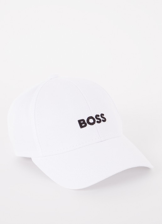 BOSS Zed pet met logoborduring - voorkant wit