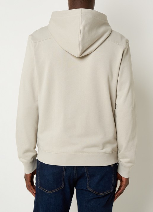 BOSS Zetalky sweatvest met logo - achterkant beige