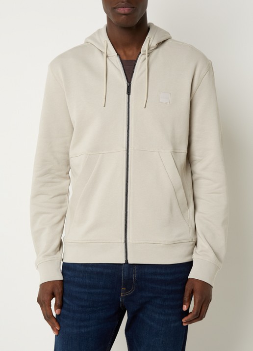 BOSS Zetalky sweatvest met logo - detail 2 beige