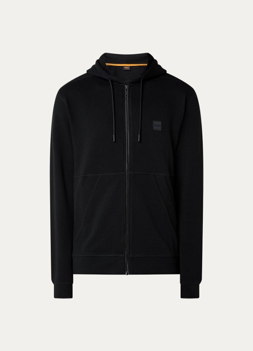 BOSS Zetalky sweatvest met logo - voorkant 4 zwart
