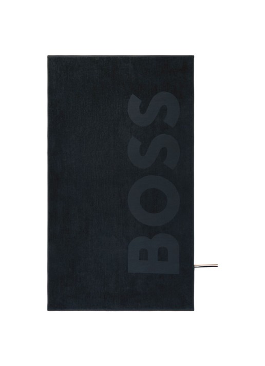 BOSS Zuma strandlaken - 420g/m² - 100 x 180 cm - voorkant zwart