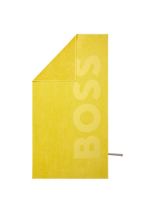 BOSS Zuma strandlaken - 420g/m² - 100 x 180 cm - voorkant geel