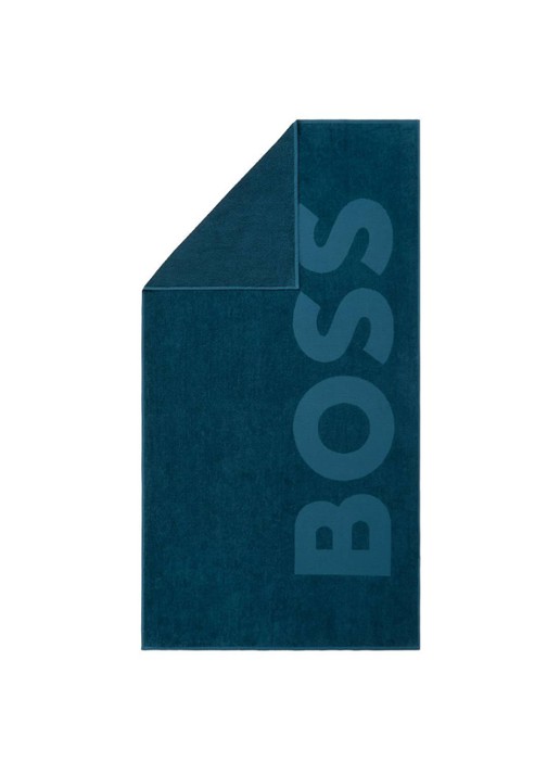 BOSS Zuma strandlaken - 420g/m² - 100 x 180 cm - voorkant donkerblauw