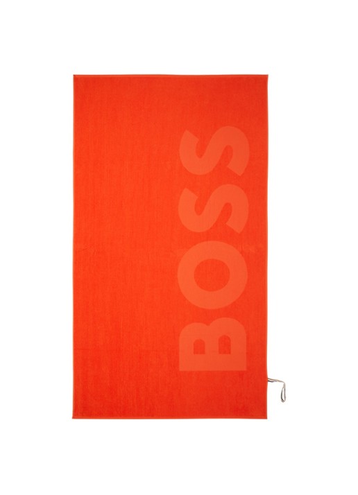 BOSS Zuma strandlaken - 420g/m² - 100 x 180 cm - voorkant oranjerood