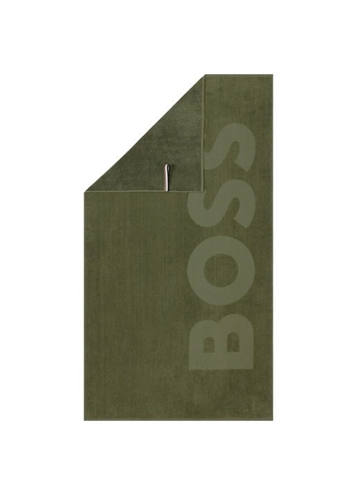 BOSS Zuma strandlaken - 420g/m² - 100 x 180 cm - voorkant 2 olijfgroen