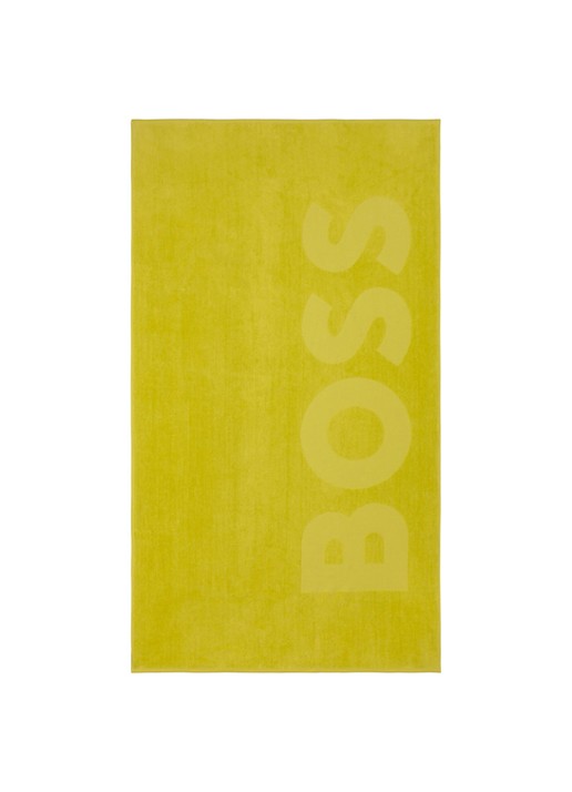 BOSS Zuma strandlaken - 420g/m² - 100 x 180 cm - voorkant 3 lime
