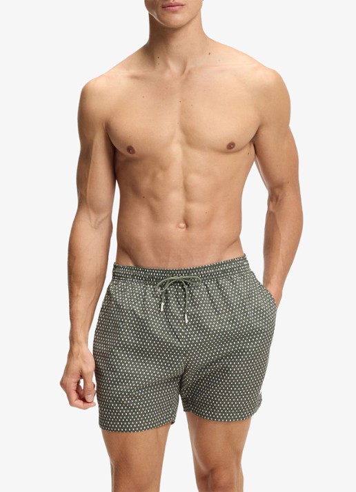 BOSS Zwemshort met microprint en logopatch