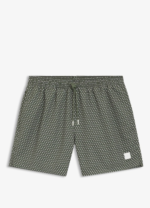 BOSS Zwemshort met microprint en logopatch - voorkant 4 open green-351 / groen