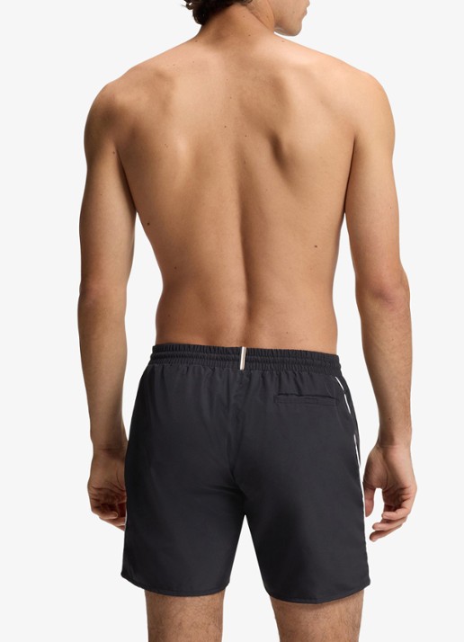 BOSS Zwemshorts met steekzakken en logo - achterkant black-001 / zwart