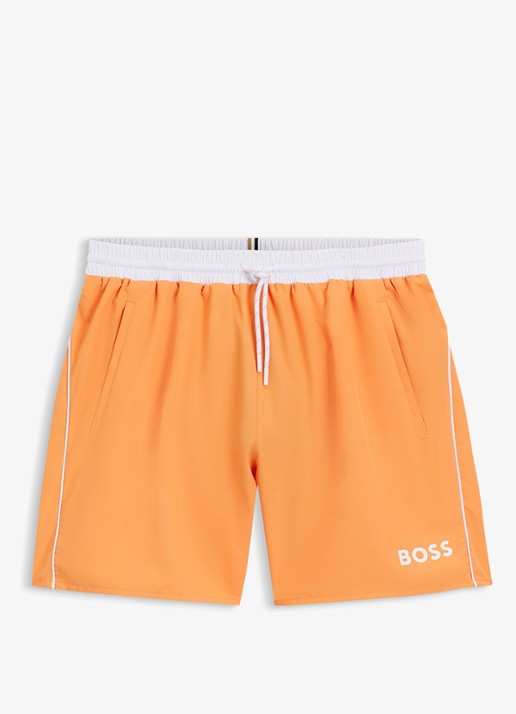 BOSS Zwemshorts met steekzakken en logo - voorkant 2 bright orange-820 / oranje