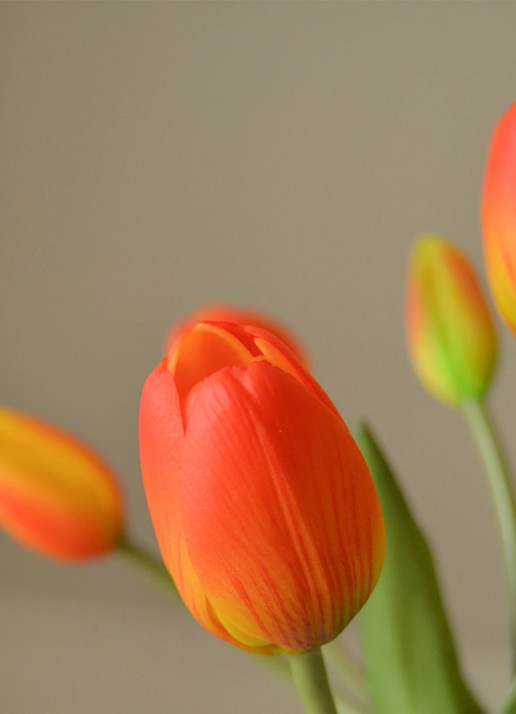 Botané Tulip kunstboeket - detail 2 oranje