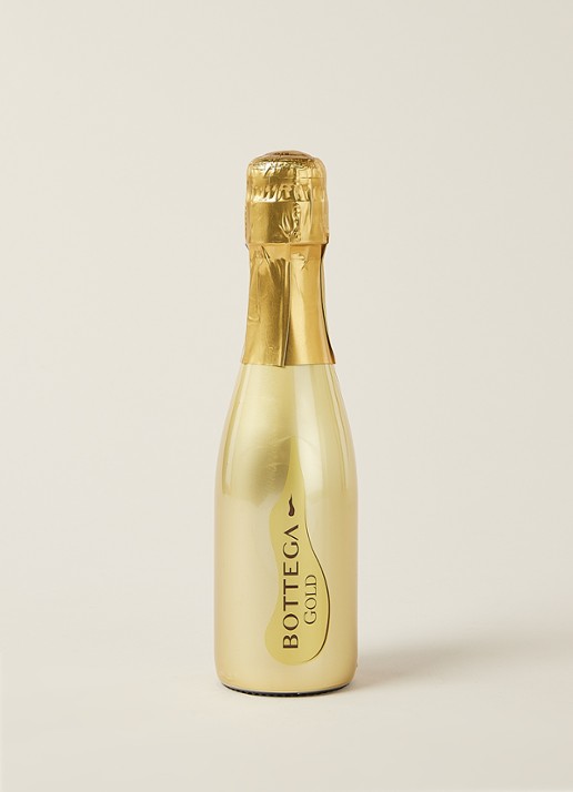 Bottega Gold Prosecco Brut Piccolo mousserende wijn 200 ml    - voorkant 2 goud