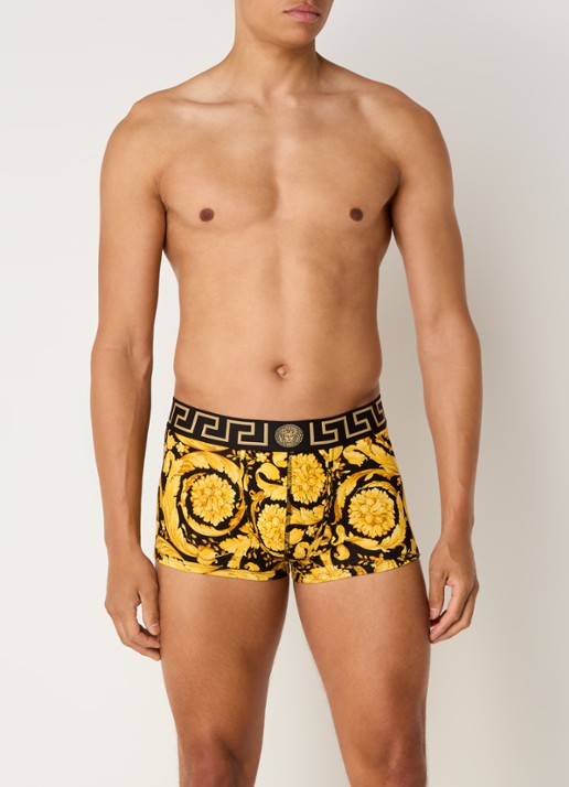 Boxershort van  katoen met logoband - voorkant 4 geel