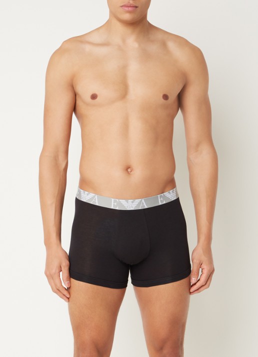 Boxershorts met logoband in 3-pack - voorkant 3 zwart