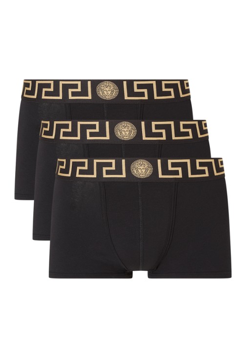 Boxershorts met logoband in 3-pack - voorkant zwart