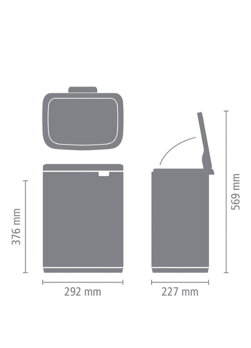Brabantia Bo afvalemmer 12 liter met kunststof binnenemmer - detail 5 zwart