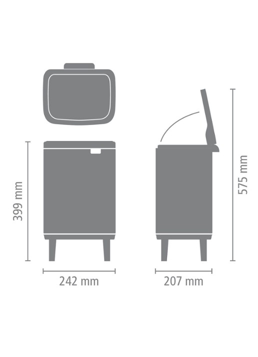 Brabantia Bo Hi afvalemmer 7 liter met kunststof binnenemmer - detail 5 zilver