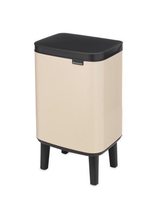 Brabantia Bo Hi prullenbak 4 liter - voorkant 2 beige