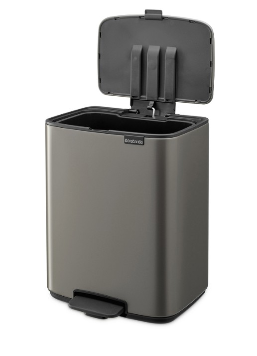 Brabantia Bo pedaalemmer 12 liter - achterkant grijs