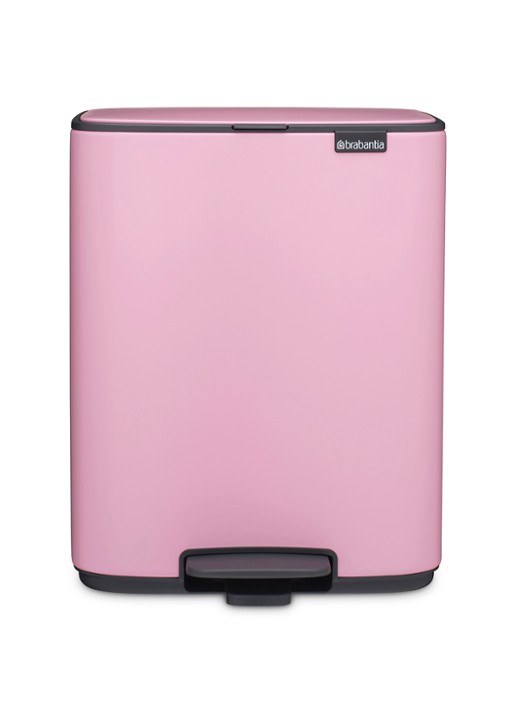 Brabantia Bo pedaalemmer 12 liter - voorkant 8 donkerroze