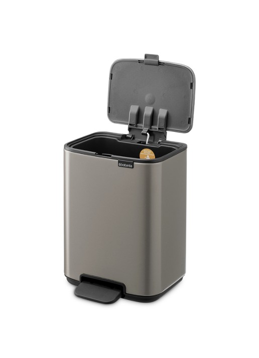 Brabantia Bo pedaalemmer 4 liter  - achterkant grijs