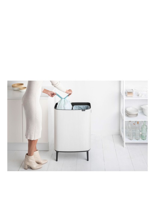 Brabantia Bo Touch Bin Hi  duo prullenbak met deksel op pootjes 2 x 30 liter - detail 6 wit