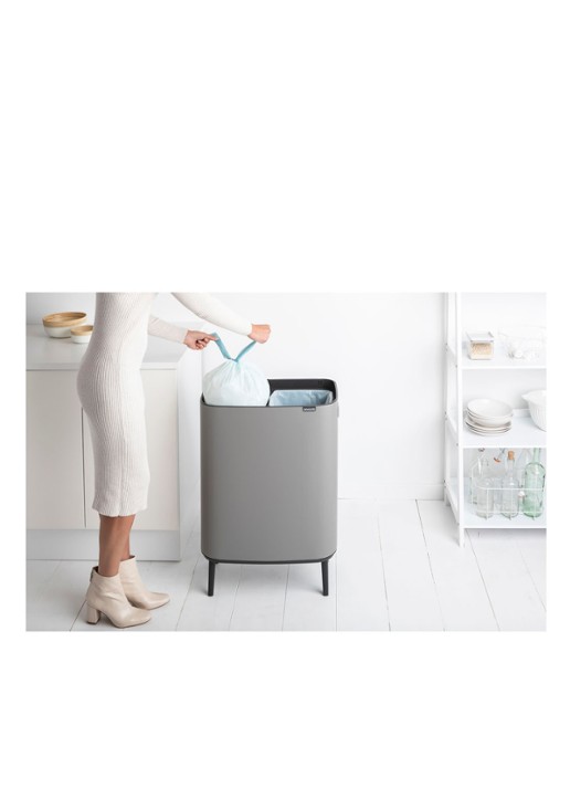 Brabantia Bo Touch Bin Hi  duo prullenbak met deksel op pootjes 2 x 30 liter - detail 4 grijs