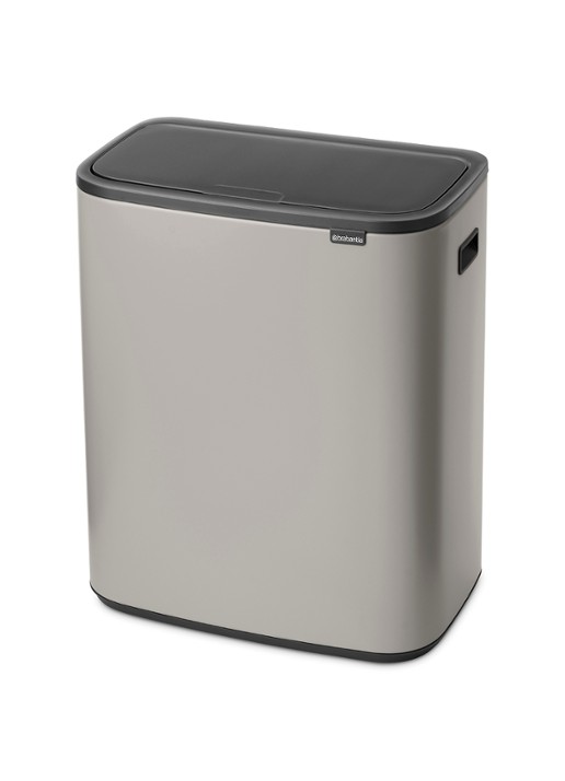 Brabantia Bo Touch Bin prullenbak 2 x 30 liter - voorkant 2 middengrijs