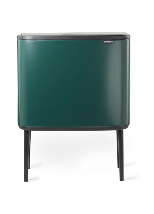 Brabantia Bo Touch Bin prullenbak met deksel op pootjes 36 liter - voorkant donkergroen