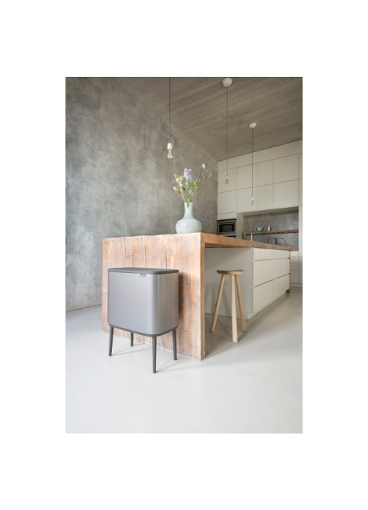 Brabantia Bo Touch Bin recyling duo prullenbak met deksel op pootjes 11 + 23 liter - detail 6 middengrijs