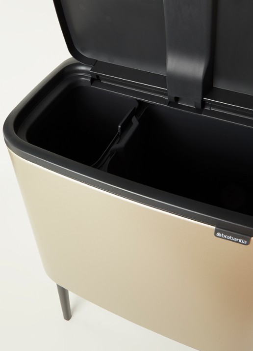 Brabantia Bo Touch Bin recyling duo prullenbak met deksel op pootjes 11 + 23 liter - detail 3 metallic