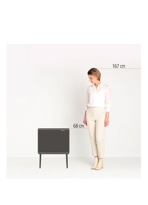 Brabantia Bo Touch Bin recyling duo prullenbak met deksel op pootjes 11 + 23 liter - detail 4 gebroken wit