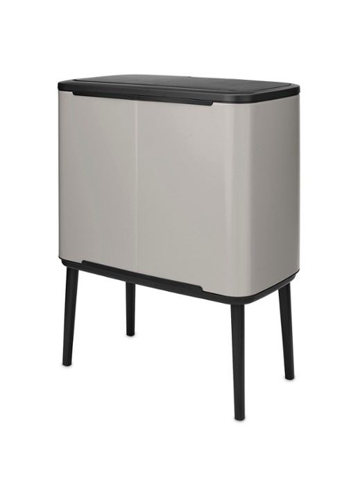Brabantia Bo Touch prullenbak 3 x 11 liter - achterkant middengrijs