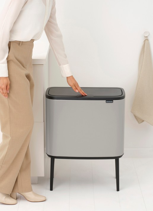 Brabantia Bo Touch prullenbak 3 x 11 liter - detail 3 middengrijs
