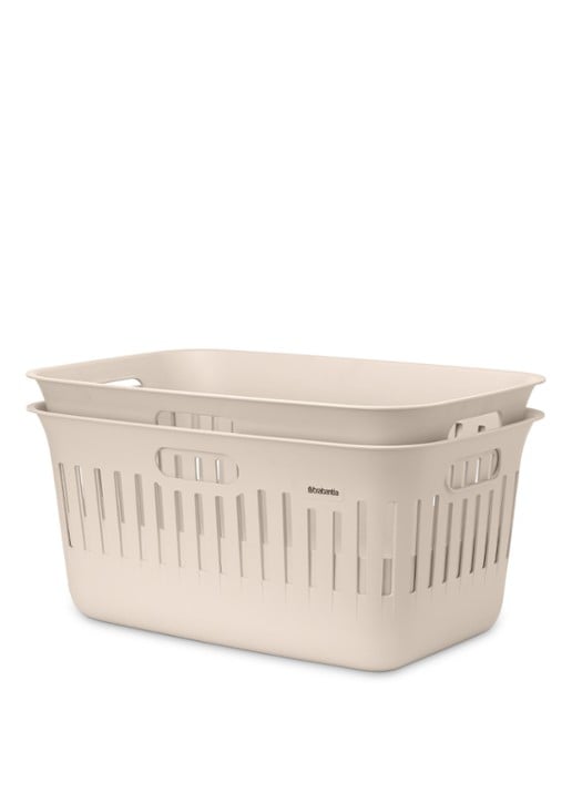 Brabantia Collect-It wasmand met deksel 40 liter set van 2 - voorkant 7 beige