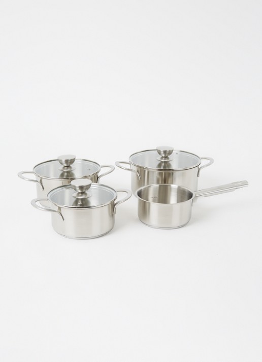 Brabantia Futura pannenset 4-delig - voorkant 2 zilver