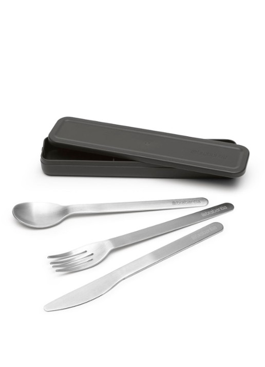Brabantia Make & Take bestekset in houder 3-delig - achterkant zwart