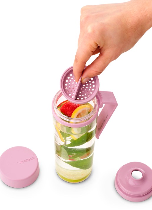 Brabantia Make & Take drinkfles met fruitfilter 50 cl  - detail 3 donkerroze